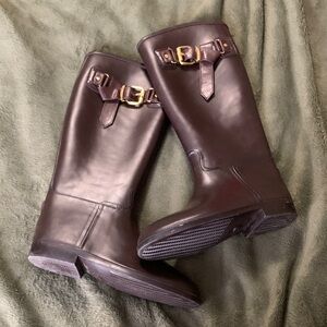 Stylish Brown Boots with Gold Buckles